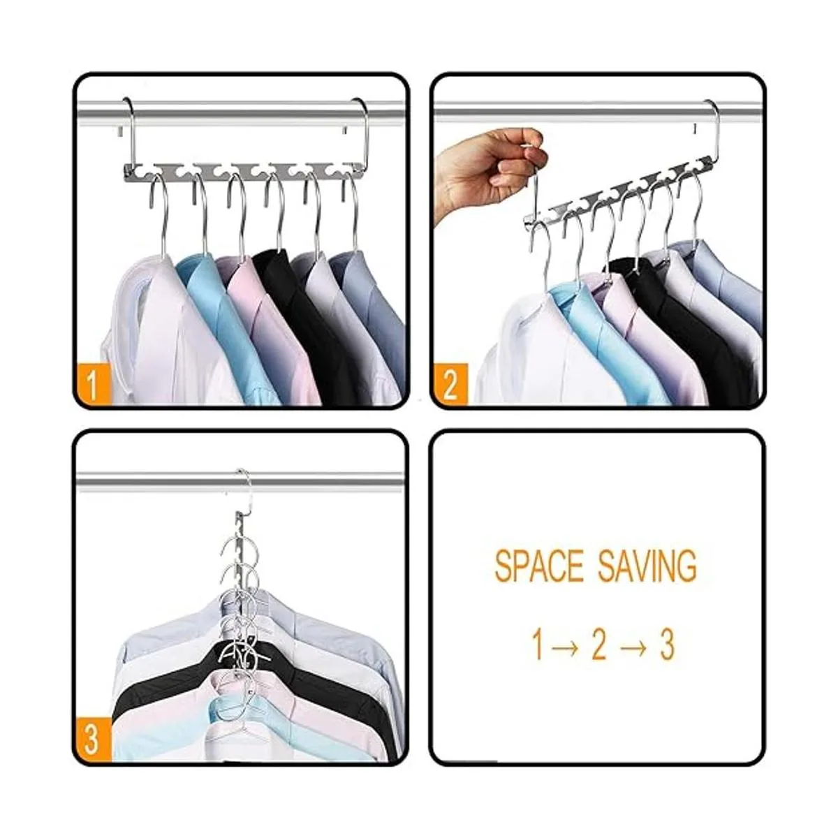 GEFTOL Perchas de metal para ahorrar espacio colgador