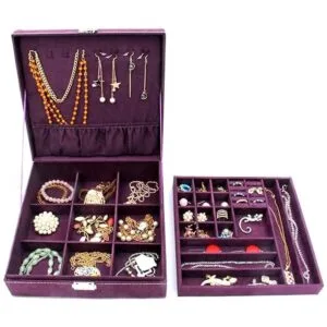 KLOUD City Estuche organizador de joyería de dos capas con_3