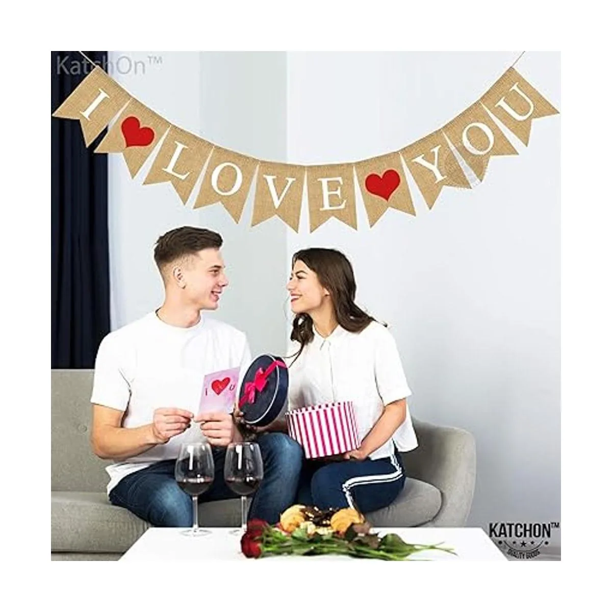 I Love You Banner arpillera 10 pies sin bricolaje_5