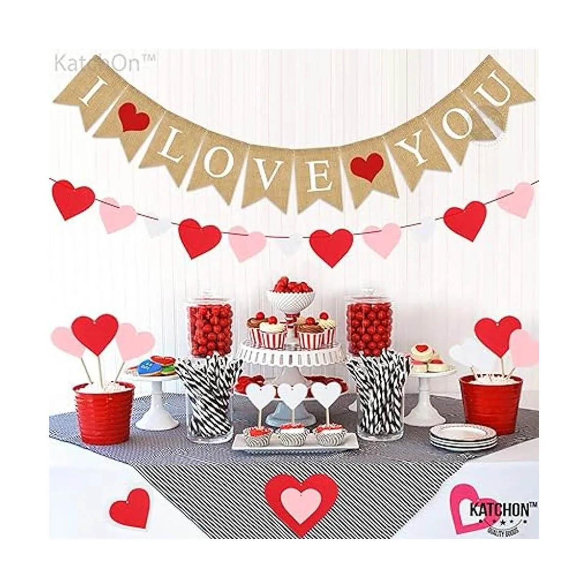 I Love You Banner arpillera 10 pies sin bricolaje_3