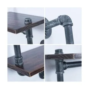 Estantería industrial de tubería montada en la pared_5