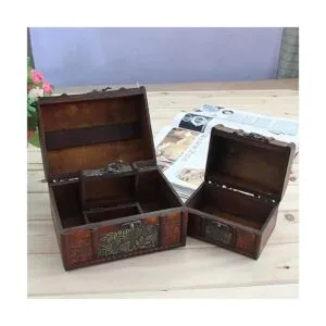 Hofumix Cajas de joyería de madera caja de tesoro