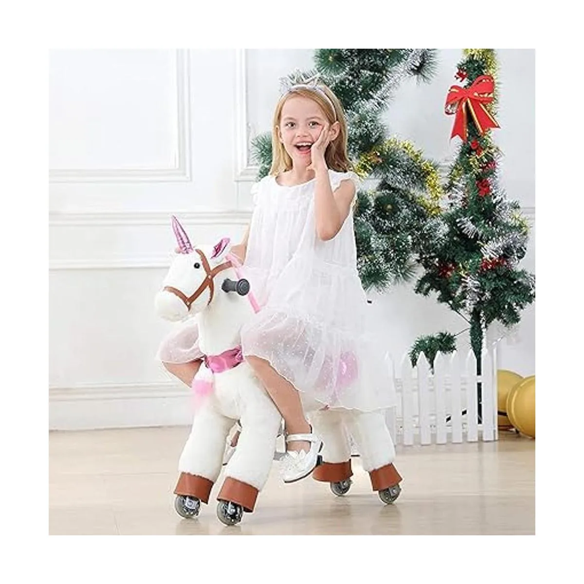 JoJoPooNy Juguetes de unicornio para niñas montar en_3