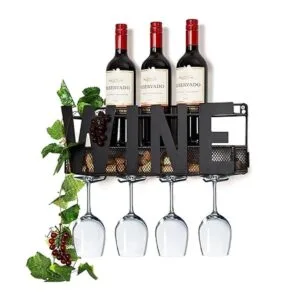 Soduku Estante para vino de metal 4 tallos largos