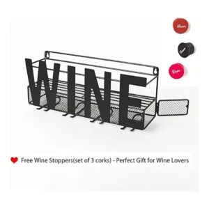 Soduku Estante para vino de metal 4 tallos largos