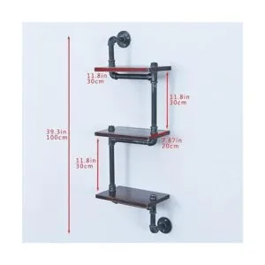 Estantería industrial de tubería montada en la pared_3