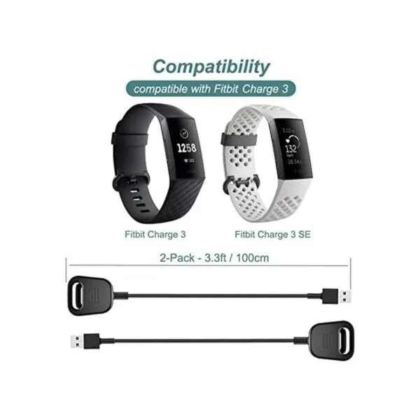 Kissmart Cable de carga compatible con Fitbit Charge 3_2