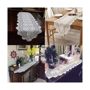 Damanni Pañuelo ovalado de algodón hecho a mano con encaje_2