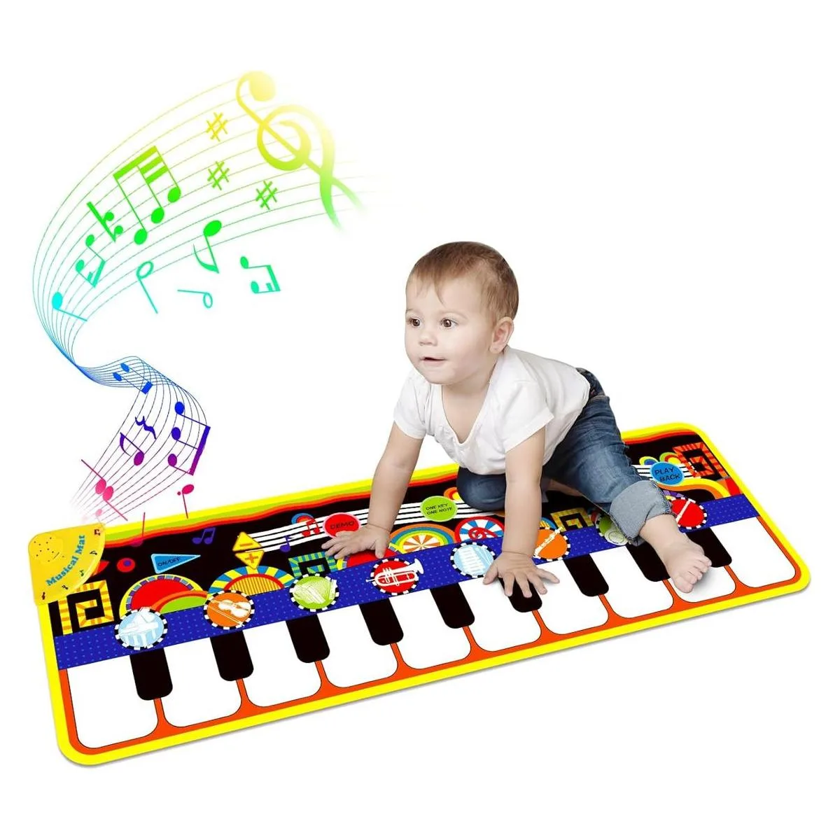 RenFox Tapetes musicales infantiles alfombra con teclado_1