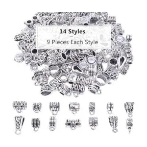 Jdesun Cuentas espaciadoras de 3.53 oz 14 estilos plata