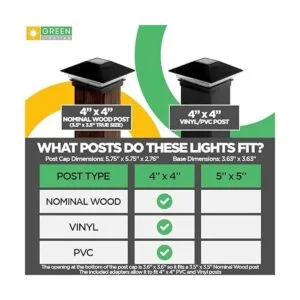 Postes solares GreenLighting Nominal 4 x 4 Slim LED_3