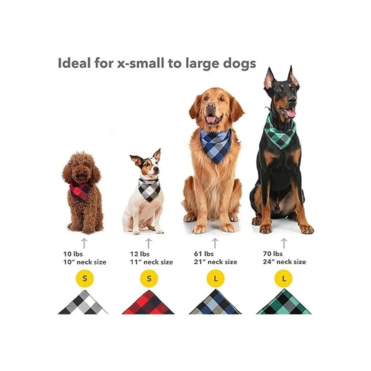 Odi Style Pañuelos de búfalo a cuadros para perros 4_6