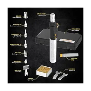 LEXIVON Juego de sopletes de butano para soldadura Negro_3