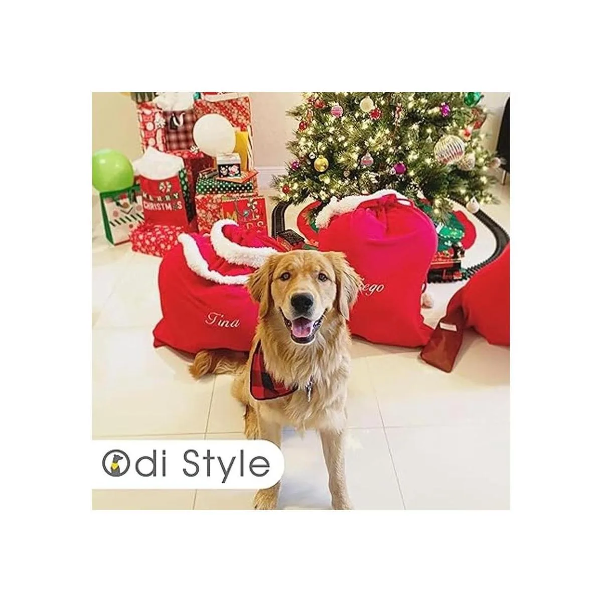 Odi Style Pañuelos de búfalo a cuadros para perros 4_4