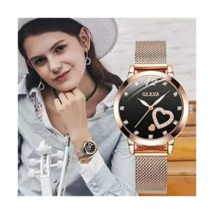 OLEVS Relojes de oro rosa para mujer movimiento de cuarzo_2