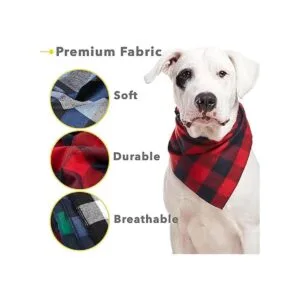 Odi Style Pañuelos de búfalo a cuadros para perros 4_5