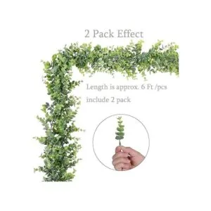 Artiflr Guirnalda de vides artificiales de eucalipto