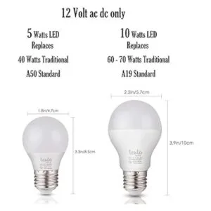 Tento Lighting 12VDC E26 Base 5W Bombillas LED RV