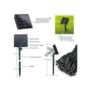 Toodour Luces solares de Navidad 200 luces LED 8 modos