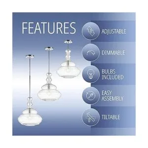 JONATHAN Y JYL6402A Bettina Colgante de cristal y metal_5