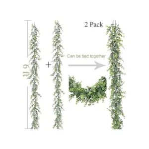 Artiflr Guirnalda de vides artificiales de eucalipto
