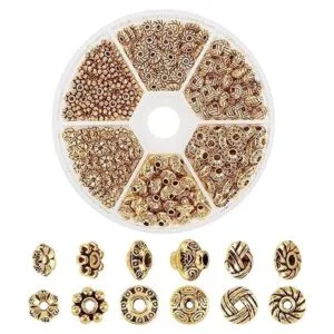 Cuentas Ph PandaHall espaciadoras tibetanas de plata