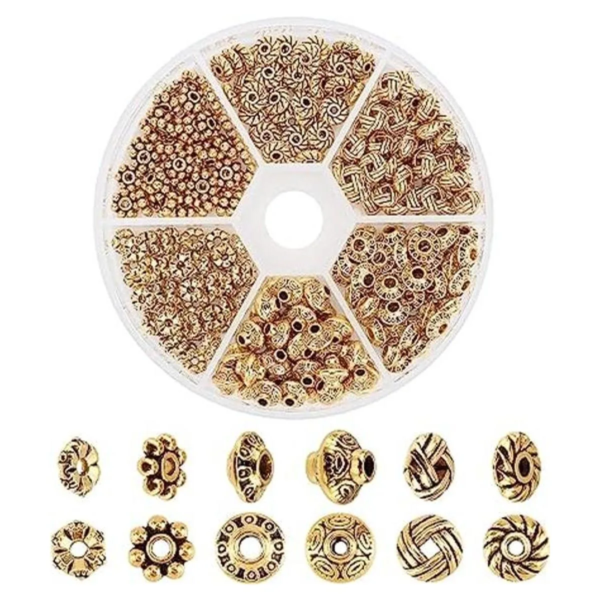 Cuentas Ph PandaHall espaciadoras tibetanas de plata