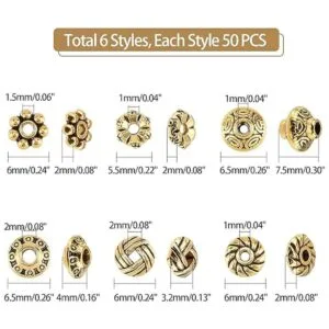Cuentas Ph PandaHall espaciadoras tibetanas de plata