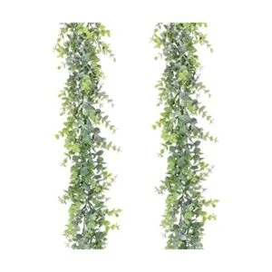 Artiflr Guirnalda de vides artificiales de eucalipto