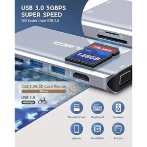 Hub USB C adaptador tipo C adaptador Falwedi 10 en 1 con_4