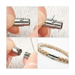 Pandahall 10 cierres magnéticos de acero inoxidable para_4