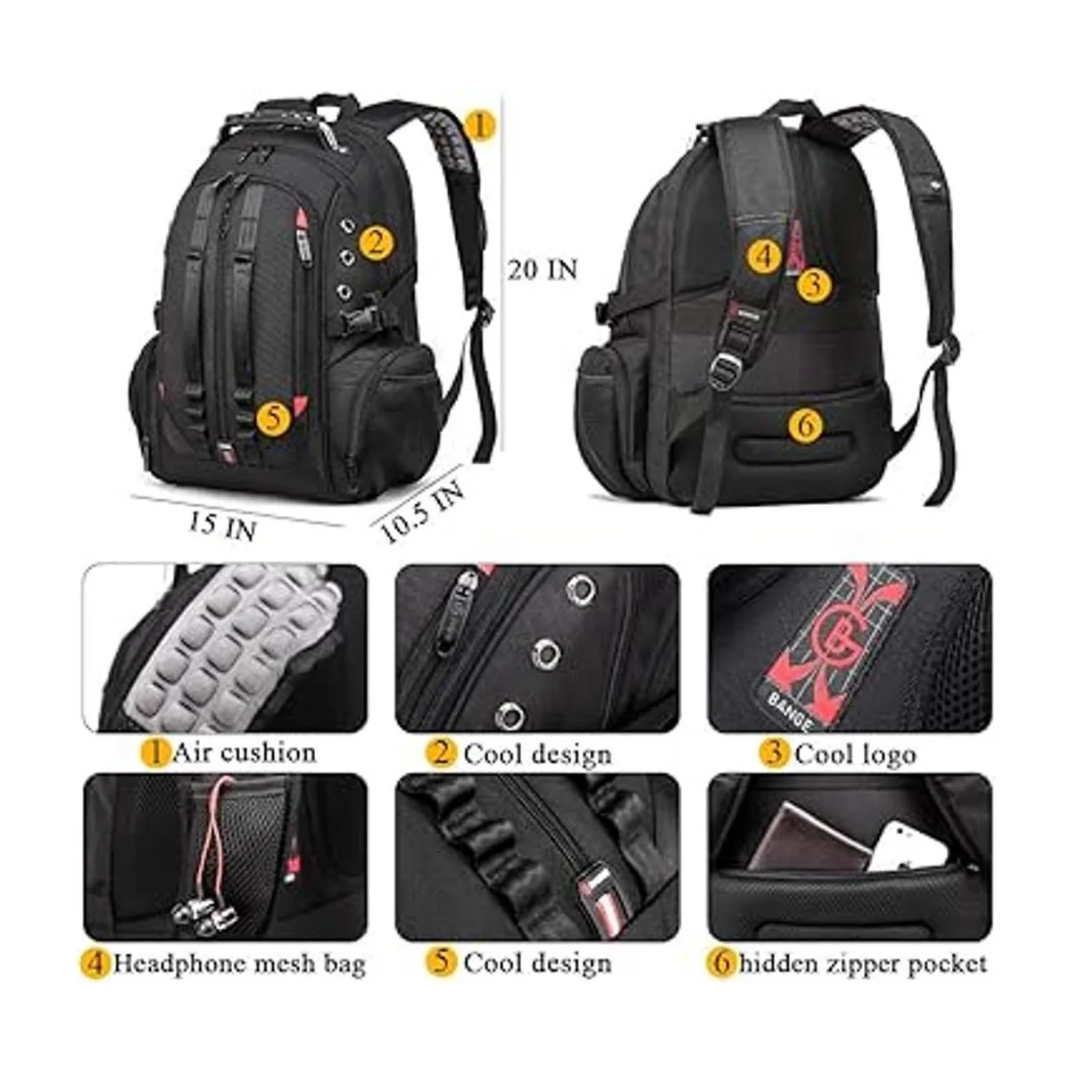 Mochila grande para laptop de 17 pulgadas duradera XL_4