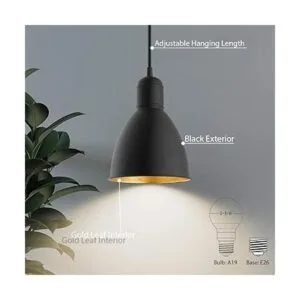 EGLO Priddy Lámpara colgante de 1 luz con pantalla de_4