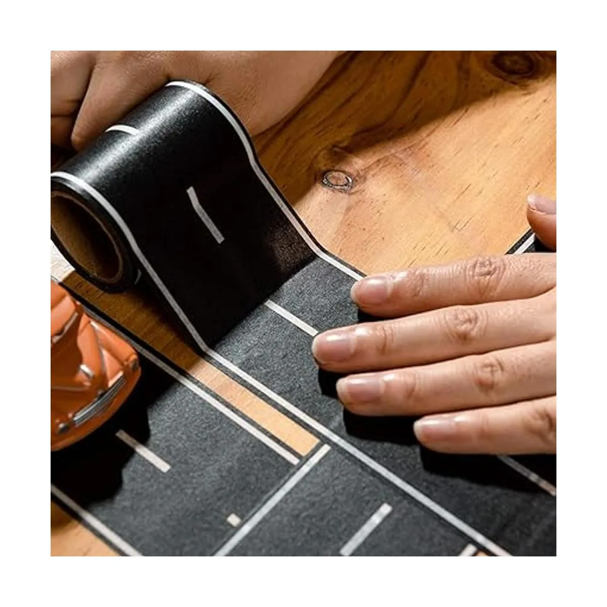 Piokio 2 rollos de cinta negra para pista de carretera_5