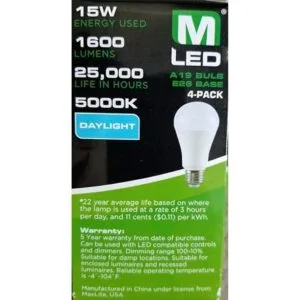 Maxlite Bombillas LED regulables A19 4 unidades 100 W_3