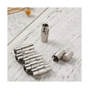 Pandahall 10 cierres magnéticos de acero inoxidable para_6