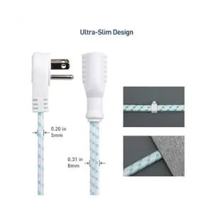 Cable Matters Paquete de 2 cables de alimentación planos_3