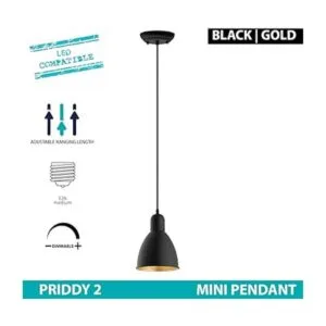 EGLO Priddy Lámpara colgante de 1 luz con pantalla de_2