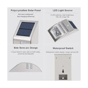 Roopure Luces solares para postes de cerca sensor de_2