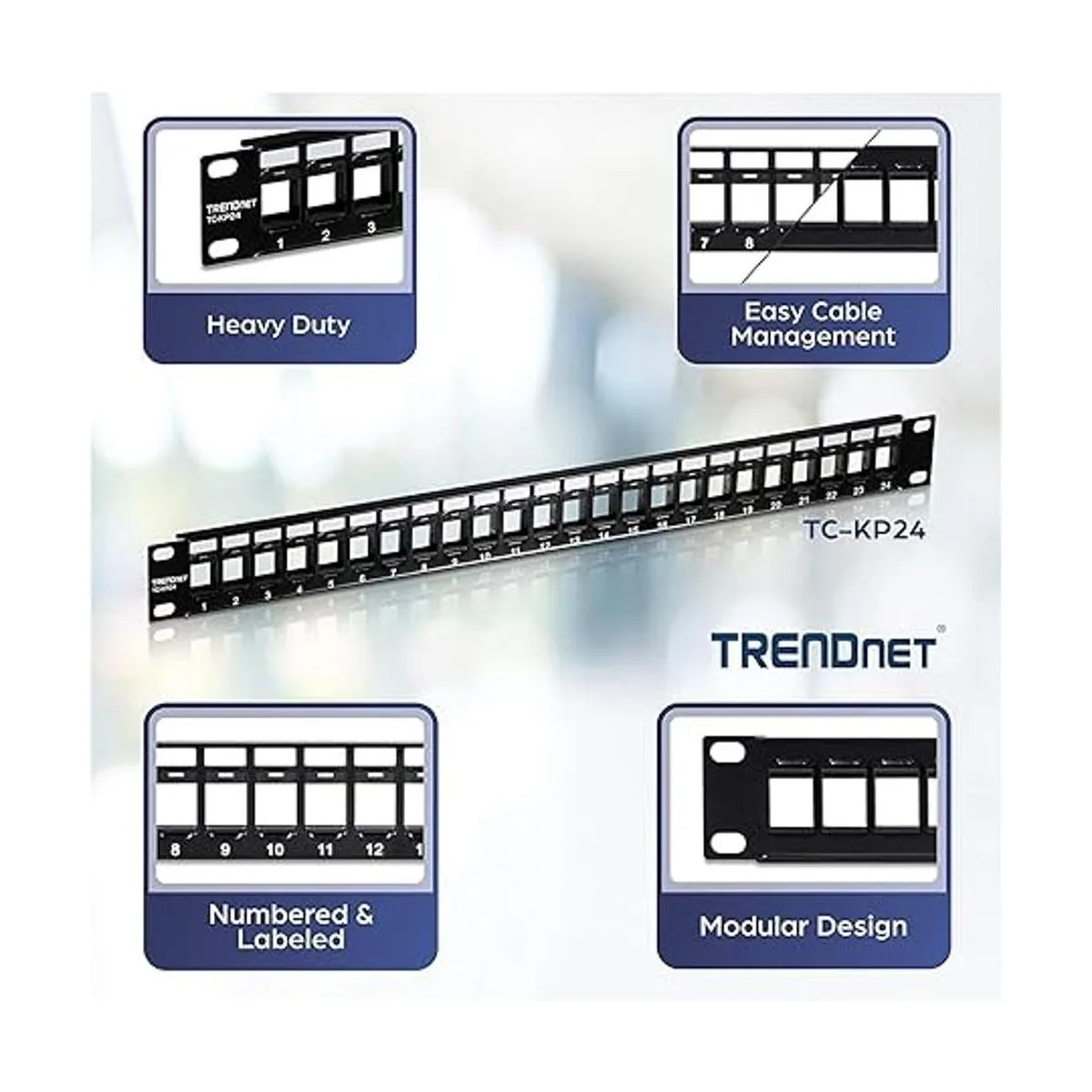 TRENDnet Panel de conexión Keystone en blanco de 24_3