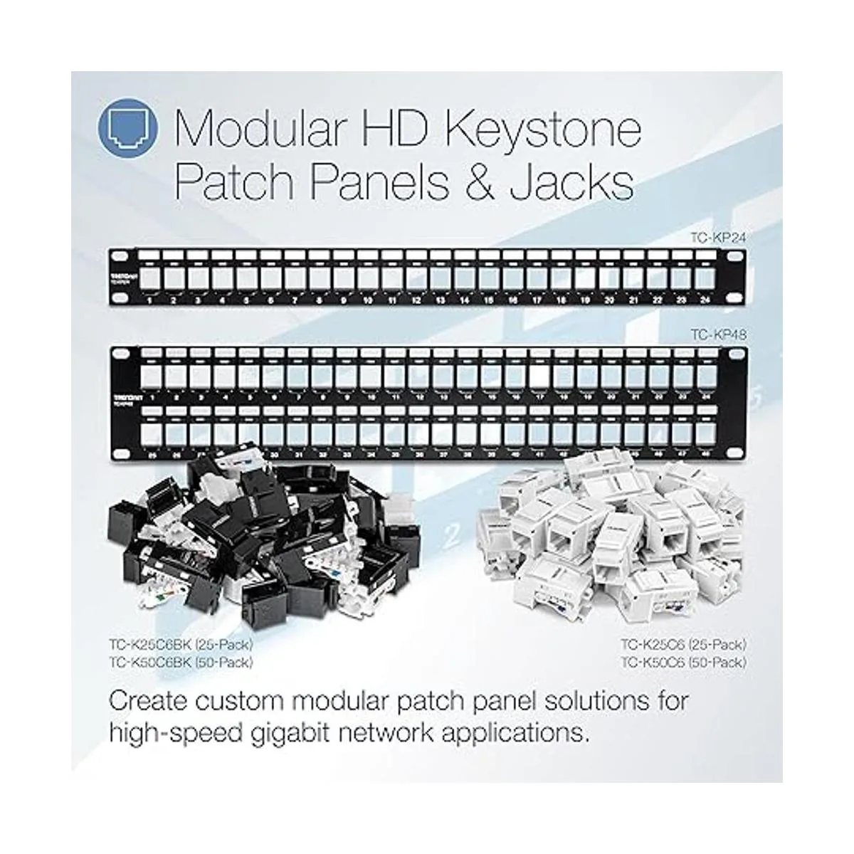 TRENDnet Panel de conexión Keystone en blanco de 24_2