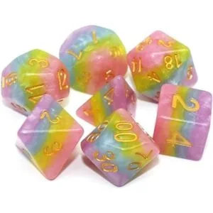 Dados HD DND Juego de dados arco iris juego de dados_2