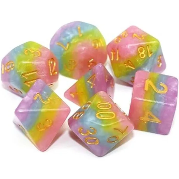 Dados HD DND Juego de dados arco iris juego de dados_2