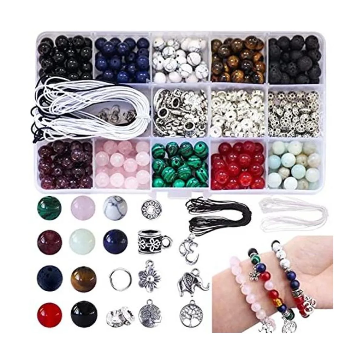 Fishdown 418 cuentas de cristal de 0.315 in para hacer_1