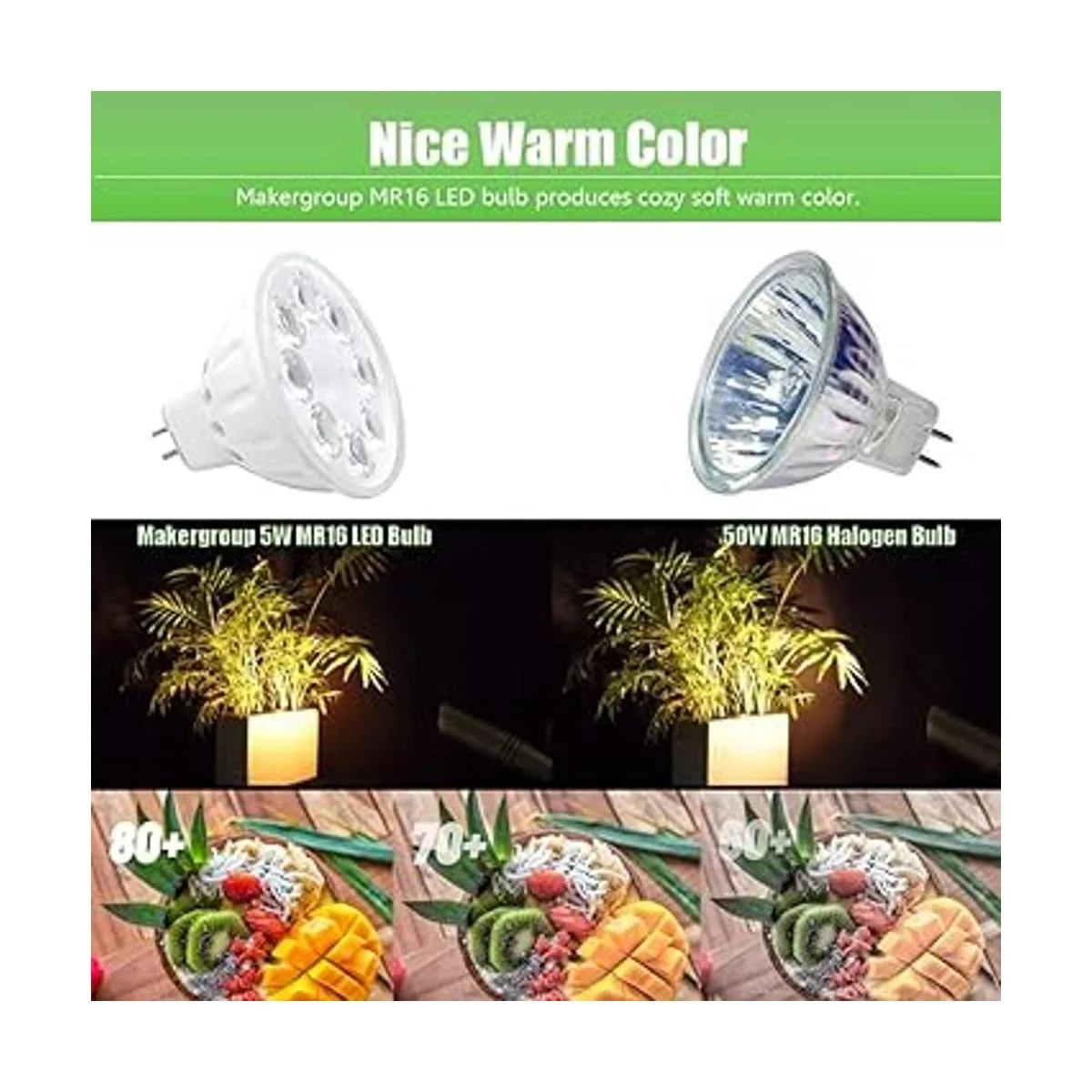 Makergroup Bombillas LED MR16 focos de baja tensión de_4