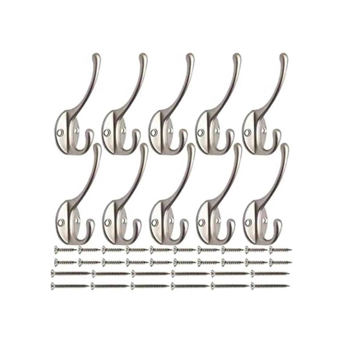 Paquete de 10 ganchos de doble capa resistentes montados