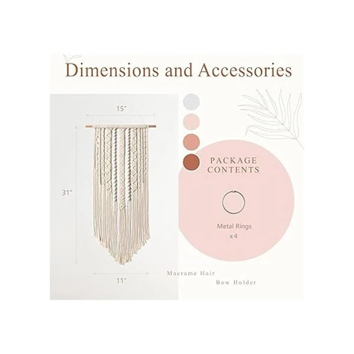 Mkono Soporte para moño de macramé para colgar con clips_6
