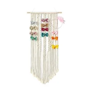 Mkono Soporte para moño de macramé para colgar con clips_1