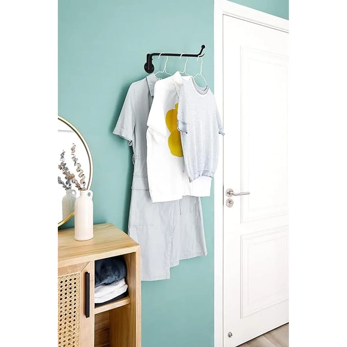 Mkono Percha de ropa para montar en la pared con soporte