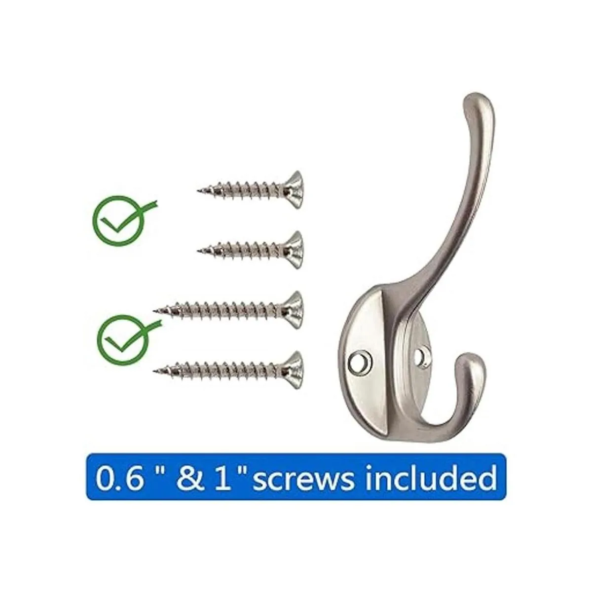 Paquete de 10 ganchos de doble capa resistentes montados